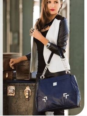 Miche MCCALL Prima Shell Navy Blue With Silver Accents